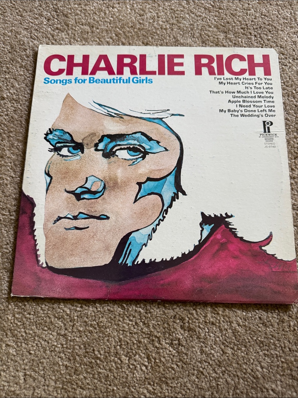 Charlie Rich "Songs for Beautiful Girls" Vinyl Album